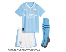 Manchester City Erling Haaland #9 Domáci Detský futbalový dres 2023-24 Krátky Rukáv (+ trenírky)